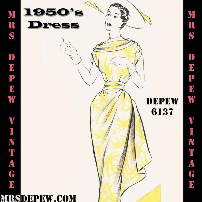 Vintage Sewing Pattern 1950's Dress in Any Size  PLUS image 0