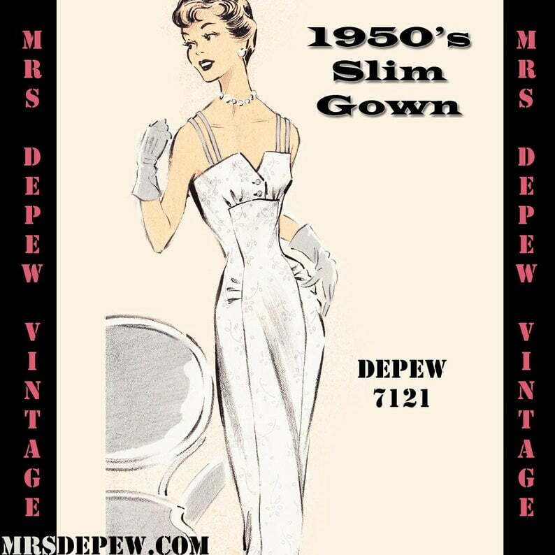 Vintage Sewing Pattern 1950's Cocktail or Wedding Dress in image 0