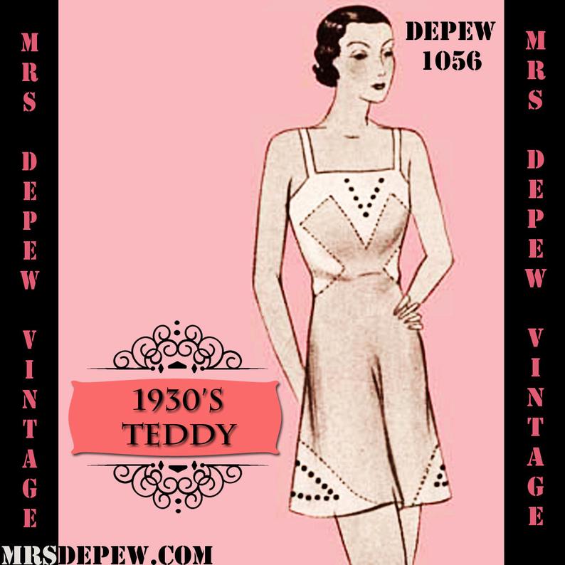 Vintage Sewing Pattern 1930's French Teddy Cami-Knickers image 0