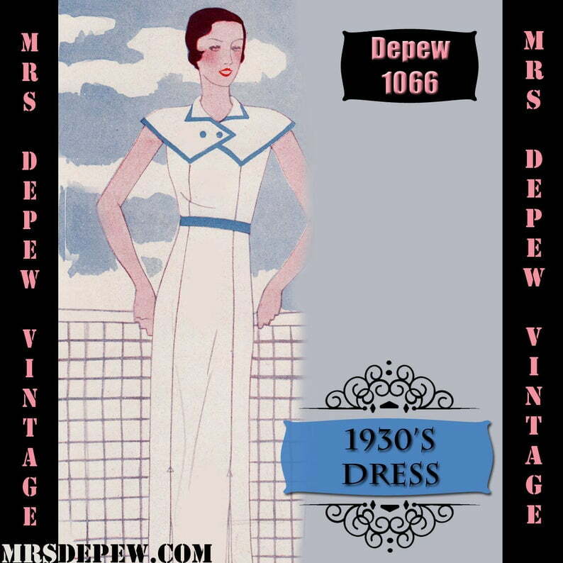 Vintage Sewing Pattern 1930's Dress in Any Size Depew 1066 image 0