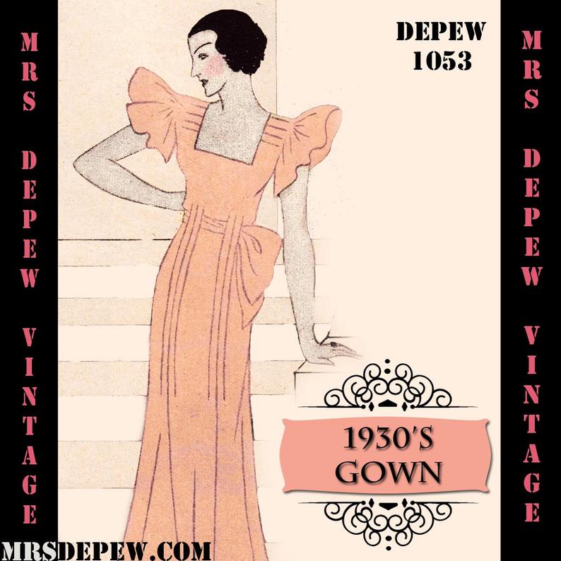 Vintage Sewing Pattern 1930's Evening or Wedding Gown in image 0