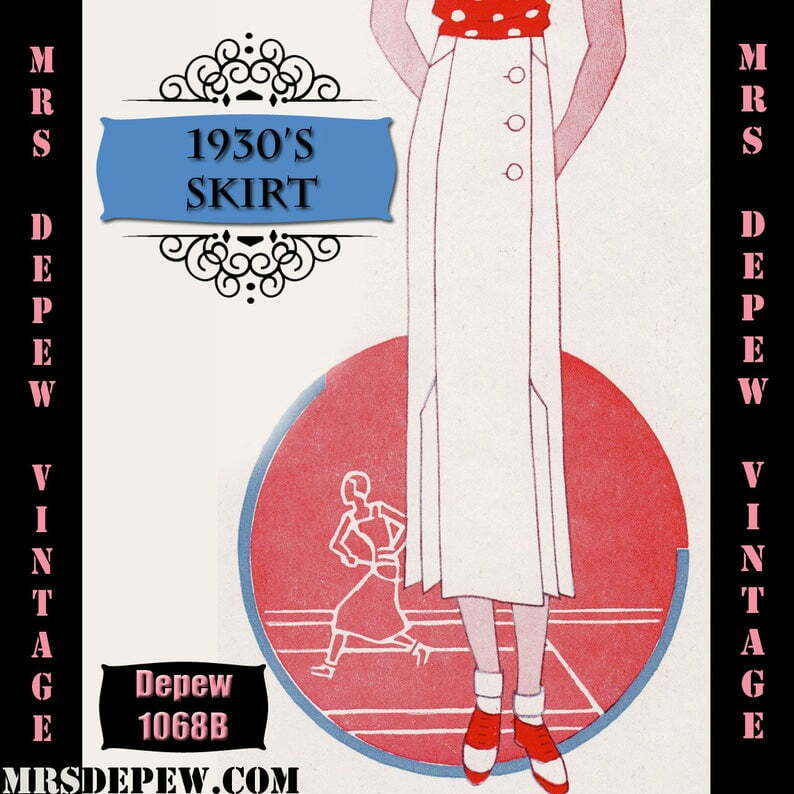 Vintage Sewing Pattern 1930s Skirt in Any Size Depew 1068b image 0