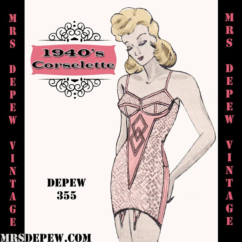 Vintage Sewing Pattern 1940's Corselette Garter Belt in image 0