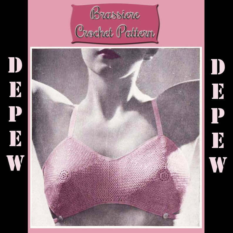Vintage Crochet Pattern Ladies 1940's Bra Size 34 image 0