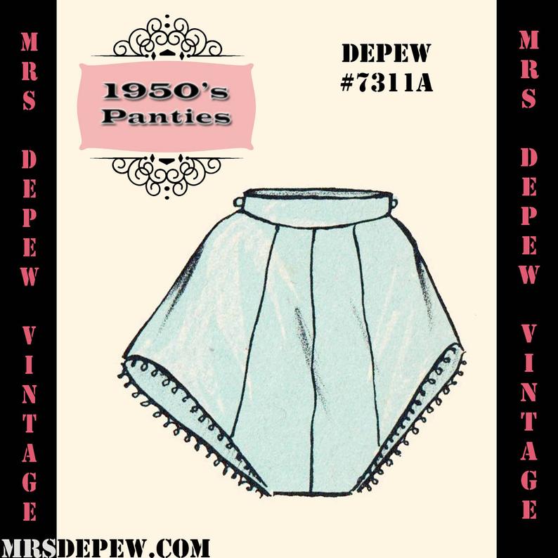 Vintage Sewing Pattern 1950's Panties in Any Size  PLUS image 0