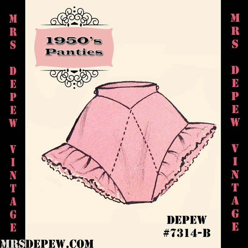 Vintage Sewing Pattern 1950's Ruffle Panties in Any Size  image 0