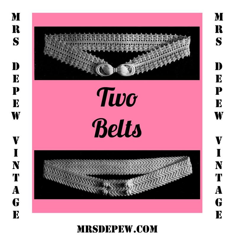 Vintage Crochet Pattern 1930's Gimp Belts Pattern INSTANT image 0