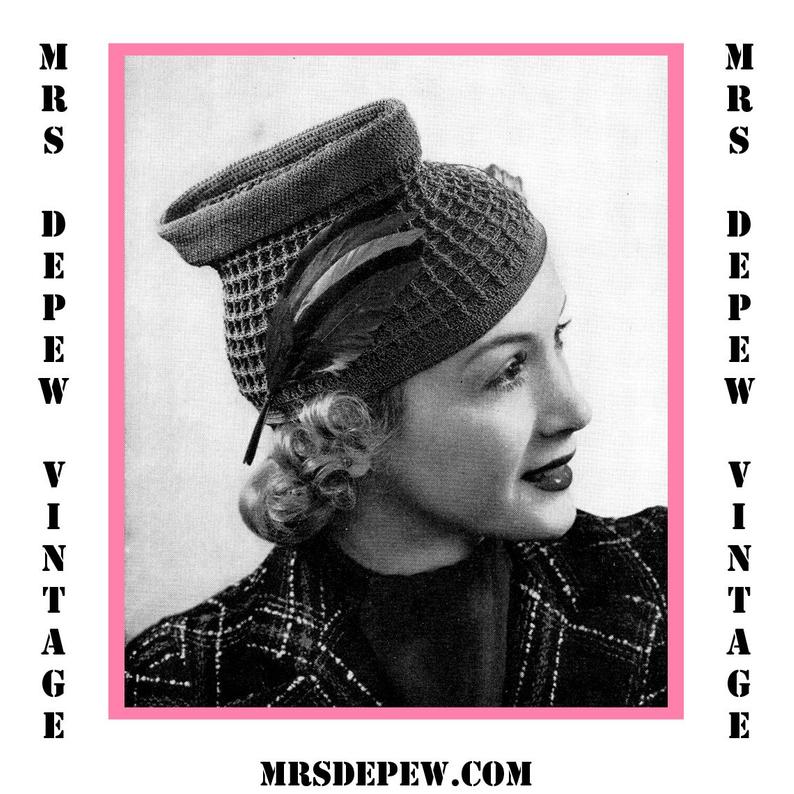 Vintage Crochet Pattern 1930's Gimp Hat Pattern The image 0