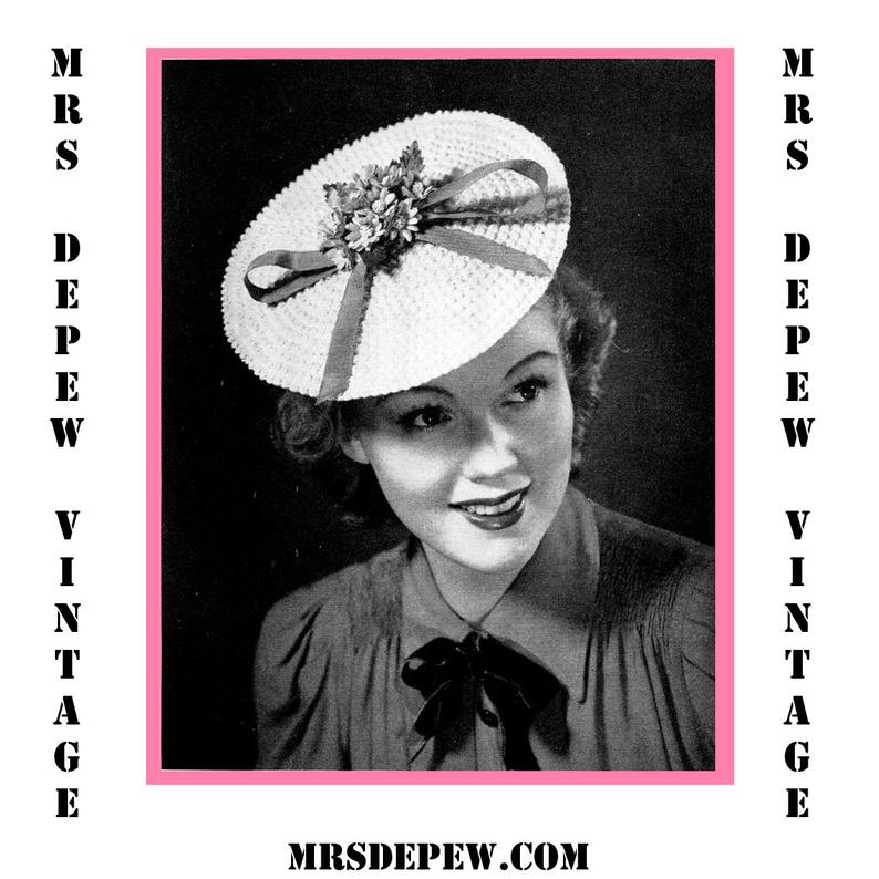 Vintage Crochet Pattern 1930's Gimp Hat Pattern The image 0