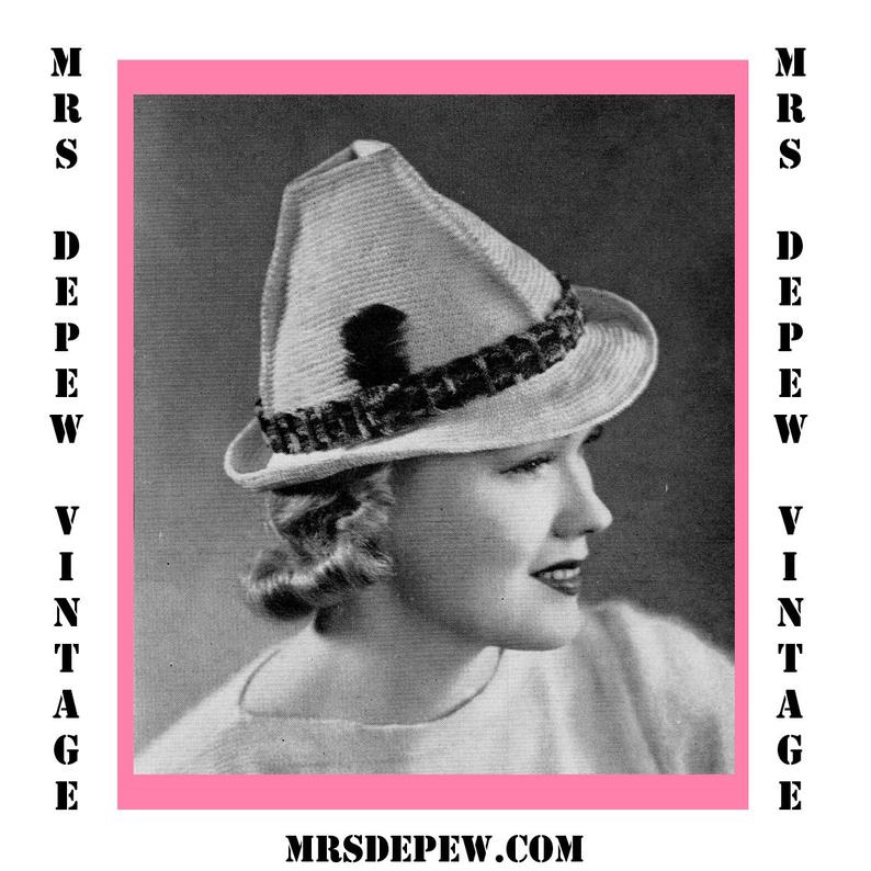Vintage Crochet Pattern 1930's Gimp Hat Pattern The image 0