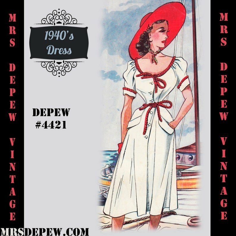 Vintage Sewing Pattern 1940's Sun Dress in Any Size  4421 image 0