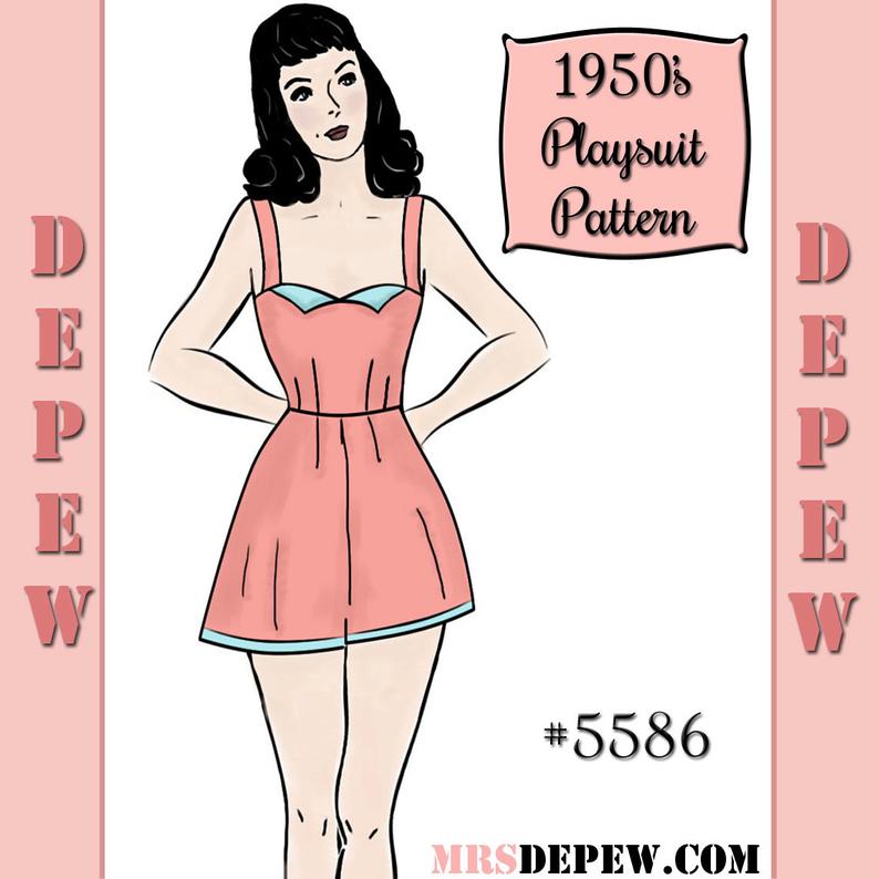 Vintage Sewing Pattern 1950's Play Suit or Romper in Any image 0