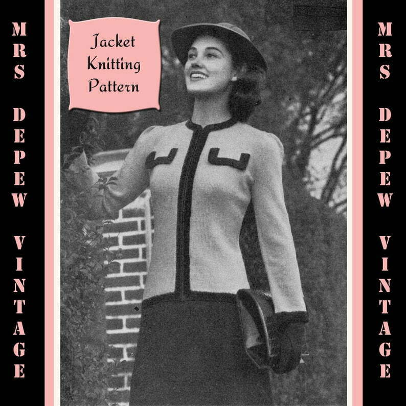 Vintage 1940's Ladies' Jacket Cardigan Knitting image 0