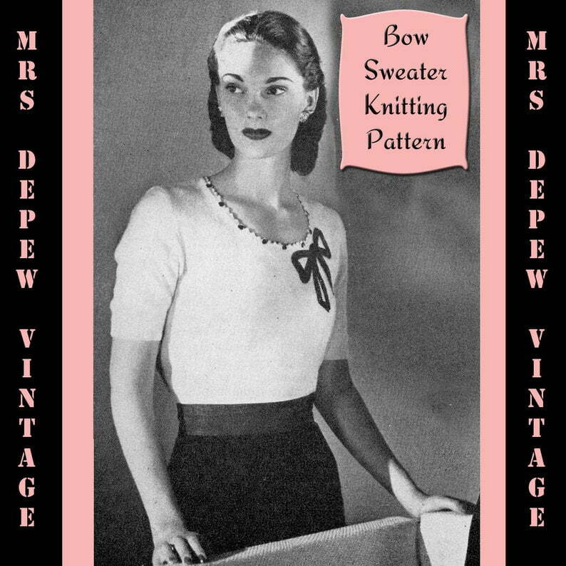 Vintage 1940's Ladies' Blouse Knitting Pattern image 0