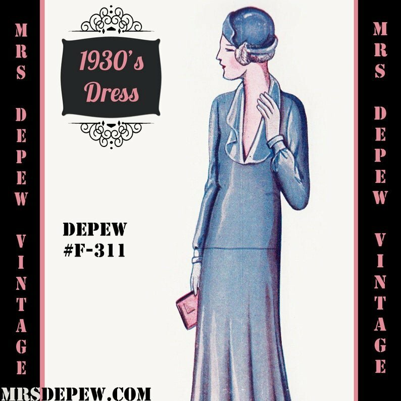 Vintage Sewing Pattern 1920's 1930's Dress in Any Size image 0