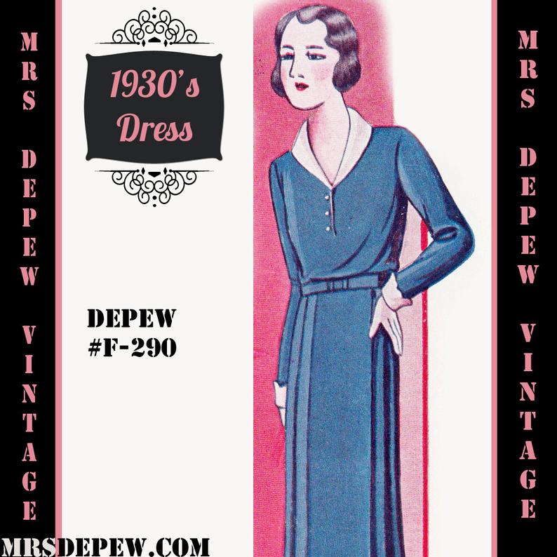 Vintage Sewing Pattern 1920's 1930's Dress in Any Size image 0