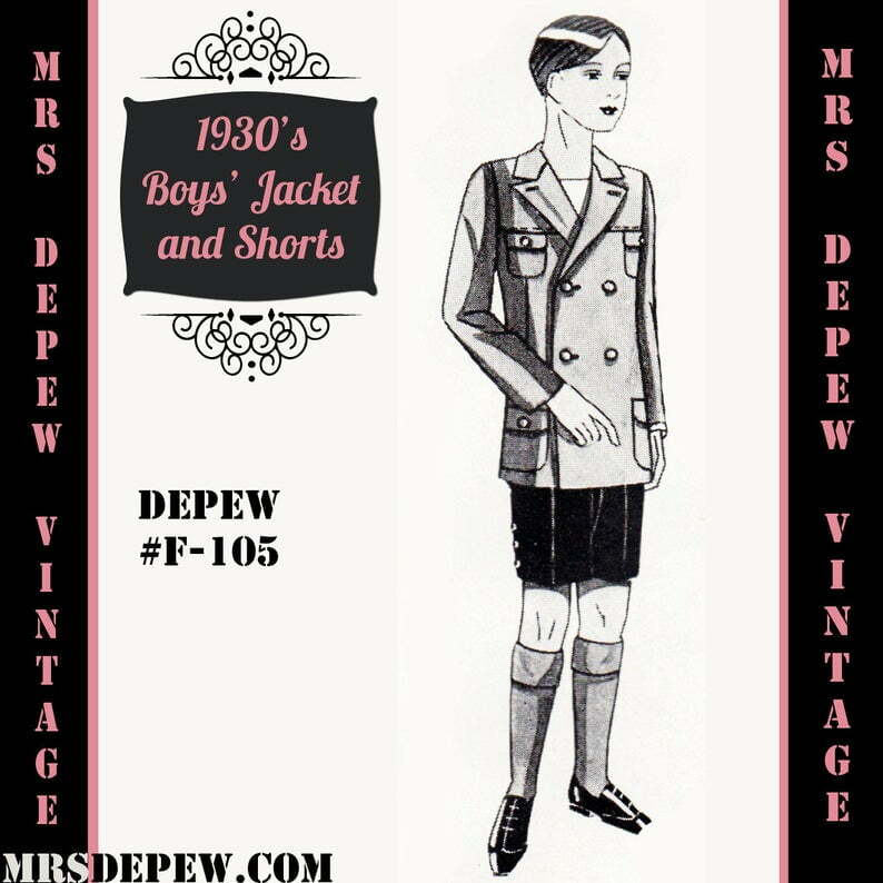 Menswear Vintage Sewing Pattern 1930's Boys' Jacket image 0