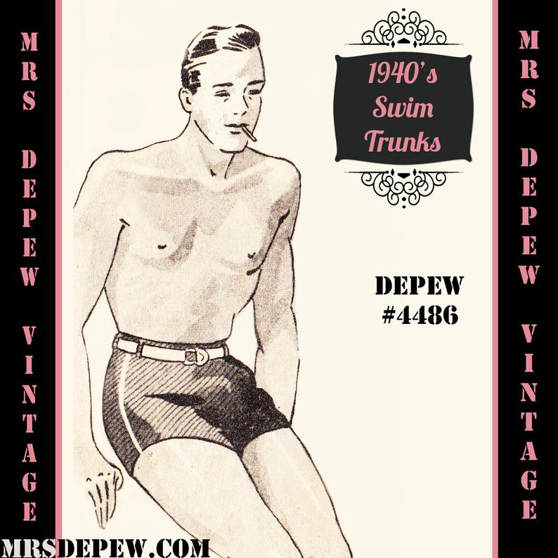 Menswear Vintage Sewing Pattern 1940s Men's James Bond image 0