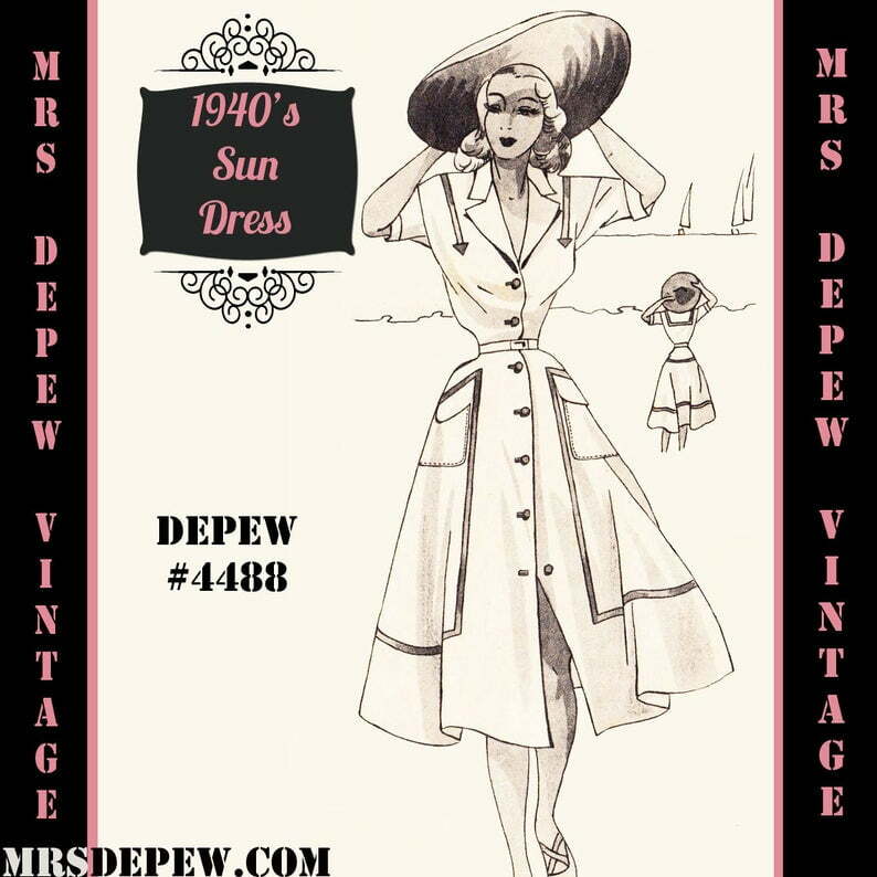 Vintage Sewing Pattern 1940's Ladies' Sun Dress in Any image 0