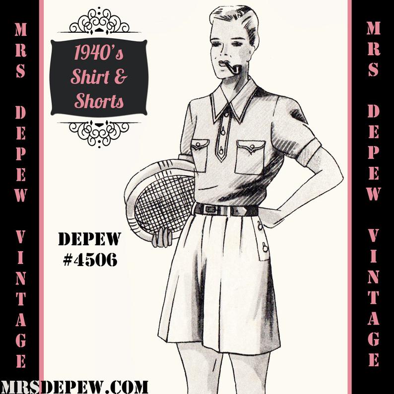 Menswear Vintage Sewing Pattern 1940's Men's Shirt and image 0
