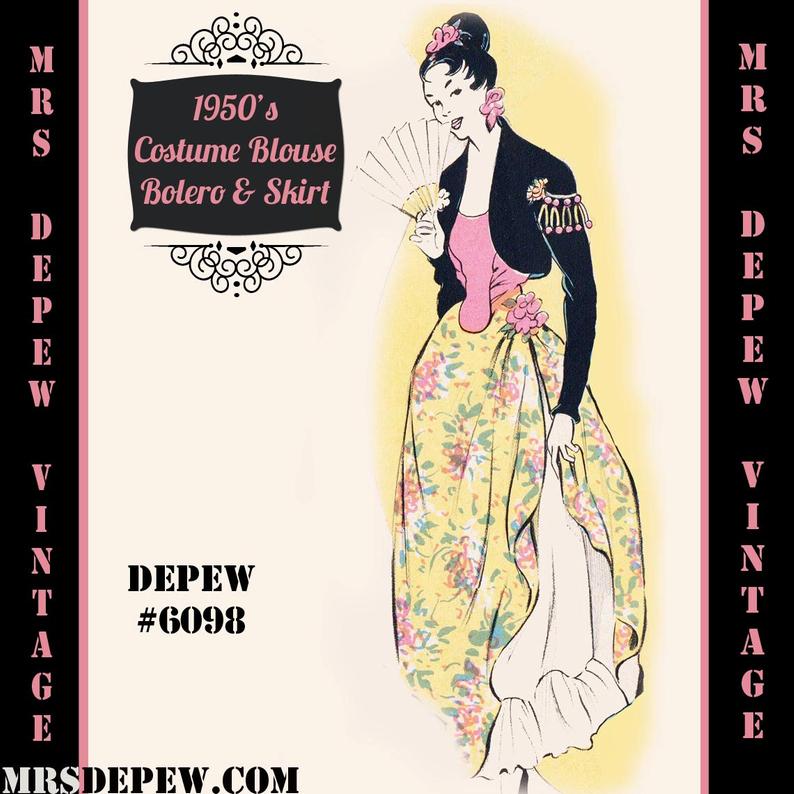 Vintage Sewing Pattern 1950's Spanish Costume Ensemble in image 0