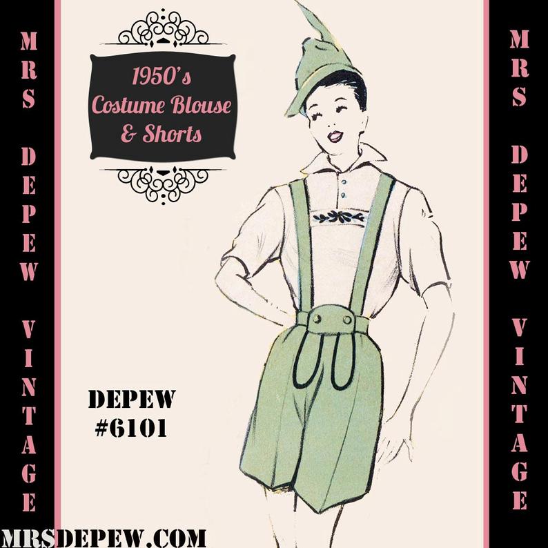Vintage Sewing Pattern 1950's Costume German Gentleman in image 0