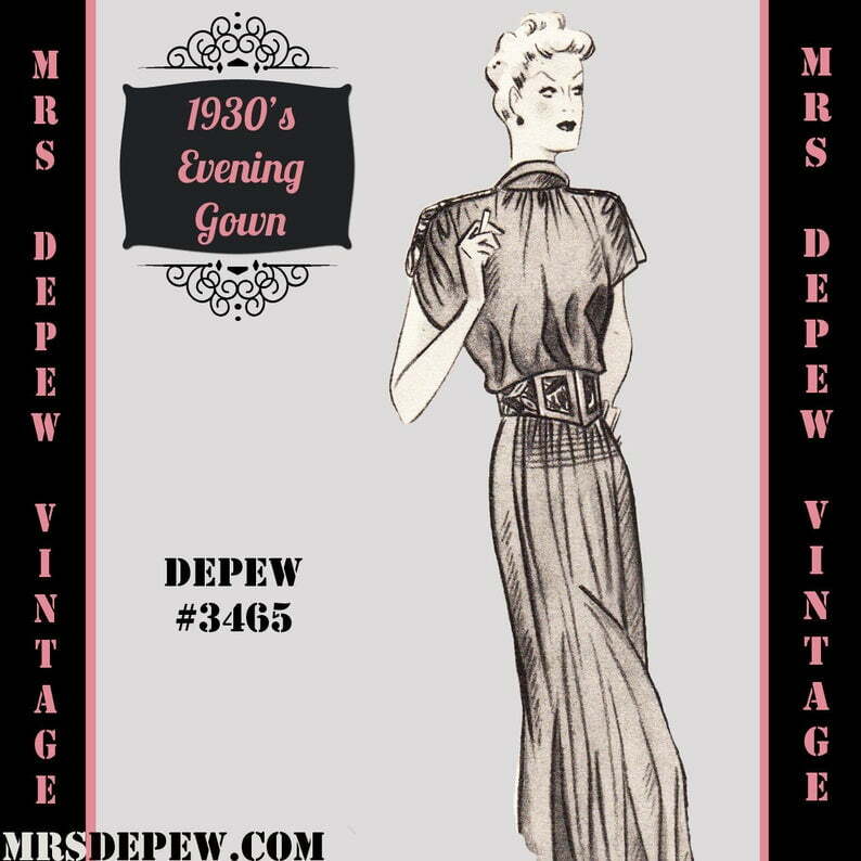 Vintage Sewing Pattern 1930's Evening or Wedding Gown in image 0