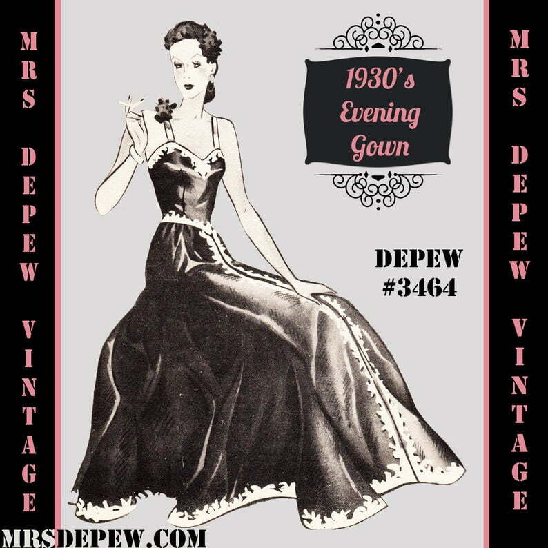 Vintage Sewing Pattern 1930's Evening or Wedding Gown in image 0