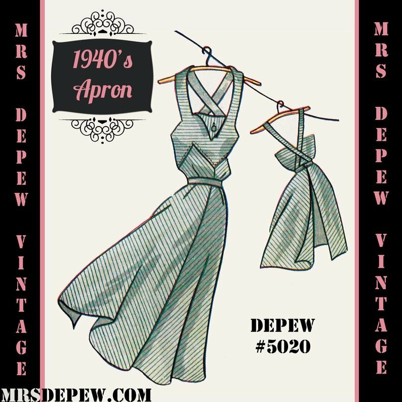 Vintage Sewing Pattern 1940's Apron in Any Size  PLUS image 0