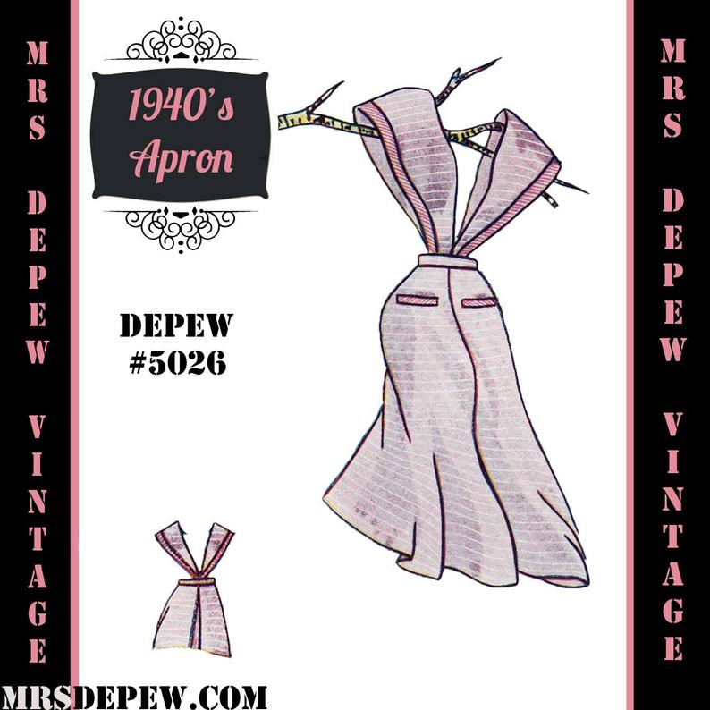 Vintage Sewing Pattern 1940's Apron in Any Size  PLUS image 0