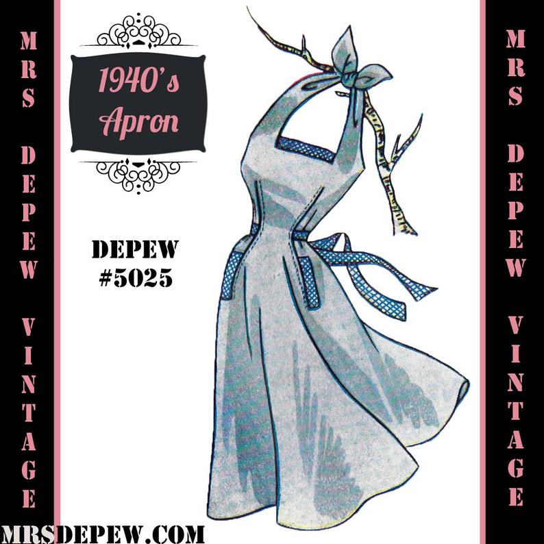Vintage Sewing Pattern 1940's Apron in Any Size  PLUS image 0