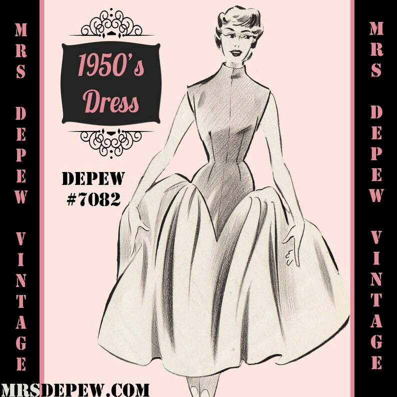 Vintage Sewing Pattern 1950's Evening or Cocktail Dress in image 0