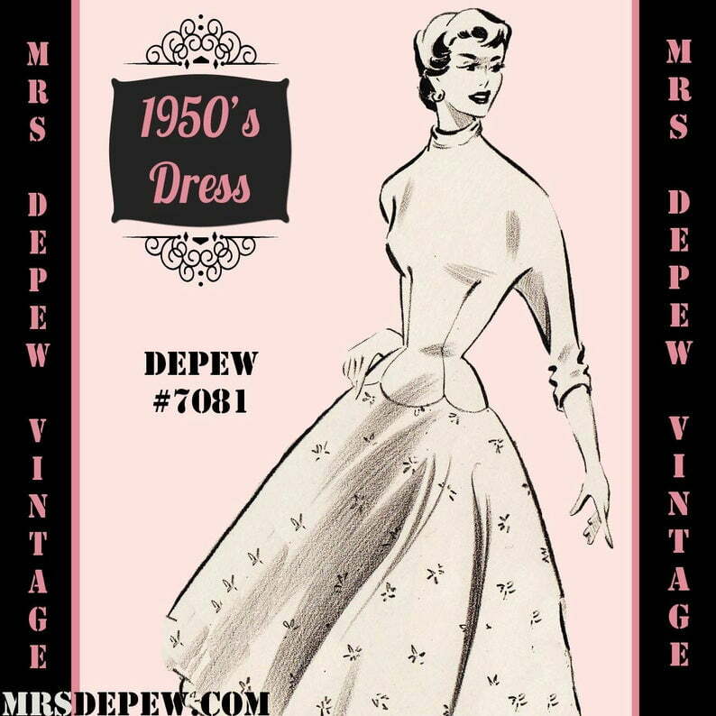 Vintage Sewing Pattern 1950's Coctail or Day Dress in Any image 0