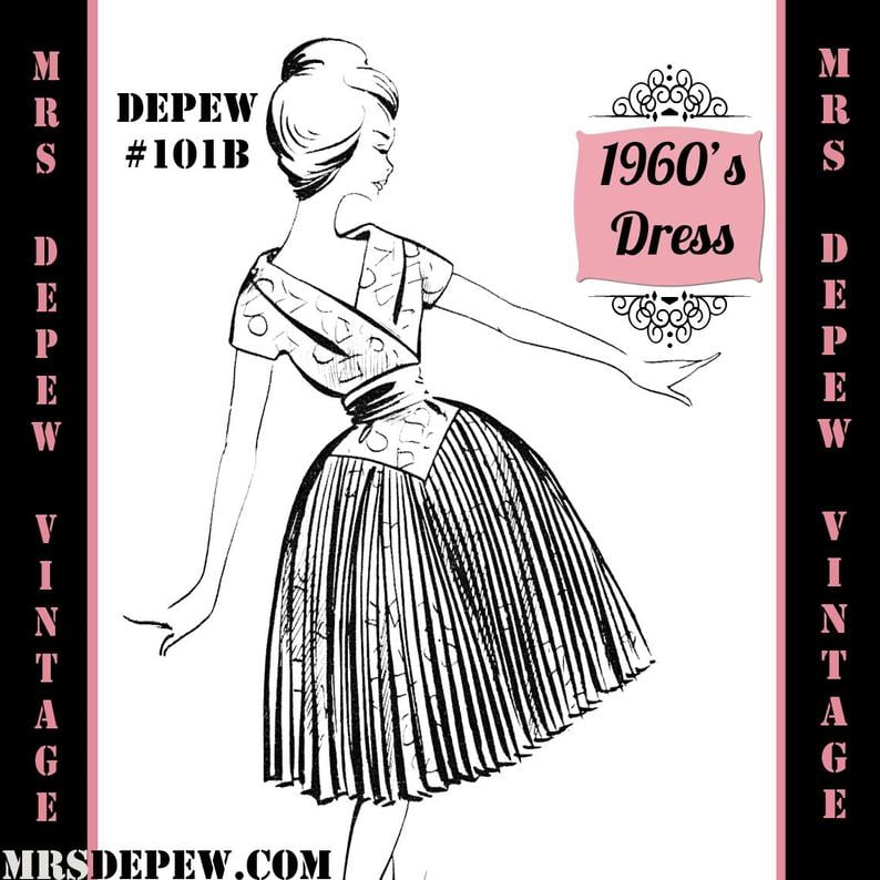 Vintage Sewing Pattern 1960's Evening or Cocktail Dress in image 0