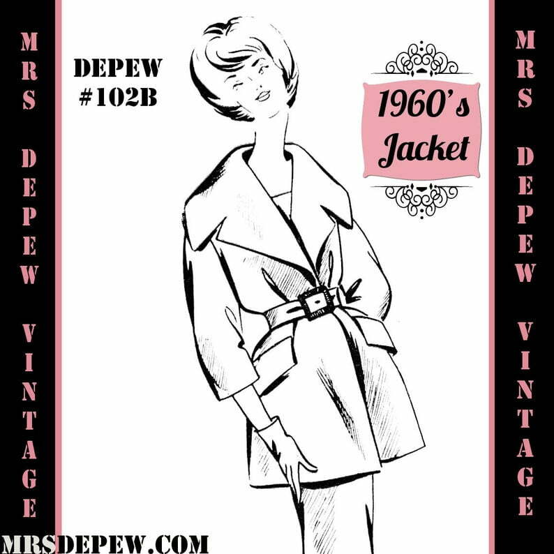 Vintage Sewing Pattern 1960's Shift Jacket in Any Size  image 0