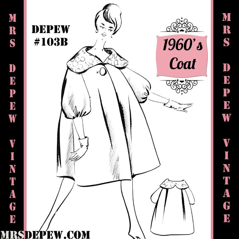 Vintage Sewing Pattern 1960's Swing Coat in Any Size  image 0