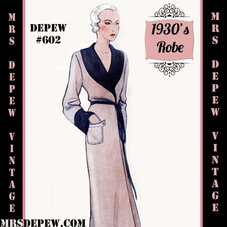Vintage Sewing Pattern 1930's French Robe Pegnoir in Any image 0