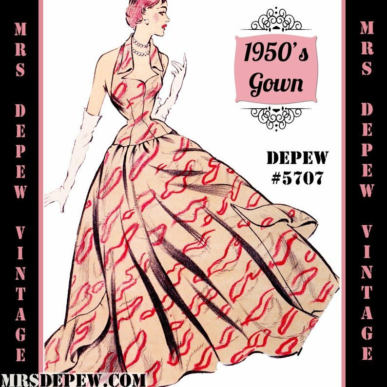 Vintage Sewing Pattern 1950's Evening Gown or Wedding image 0