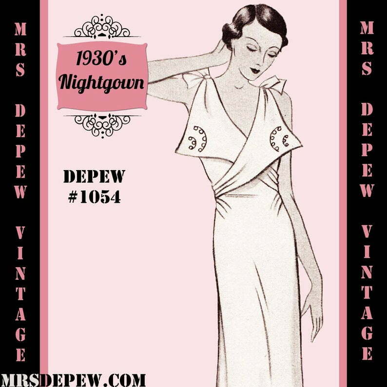 Vintage Sewing Pattern 1930's French Night Gown or Slip in image 0