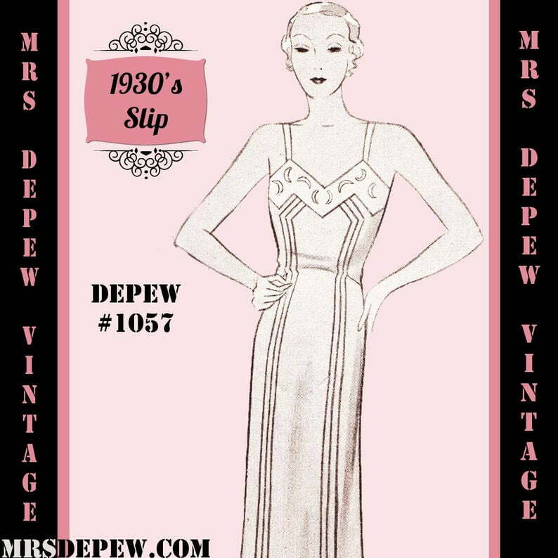 Vintage Sewing Pattern 1930's French Night Gown or Slip in image 0