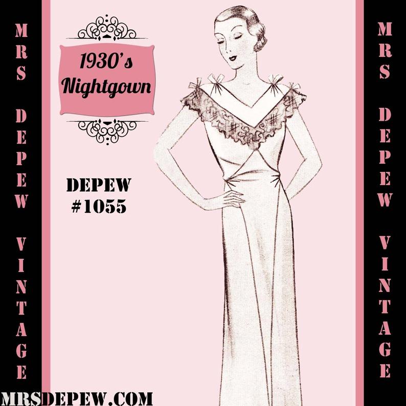 Vintage Sewing Pattern 1930's French Night Gown or Slip in image 0