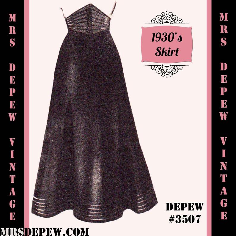 Vintage Sewing Pattern 1930's 1940's A-line Skirt in image 0