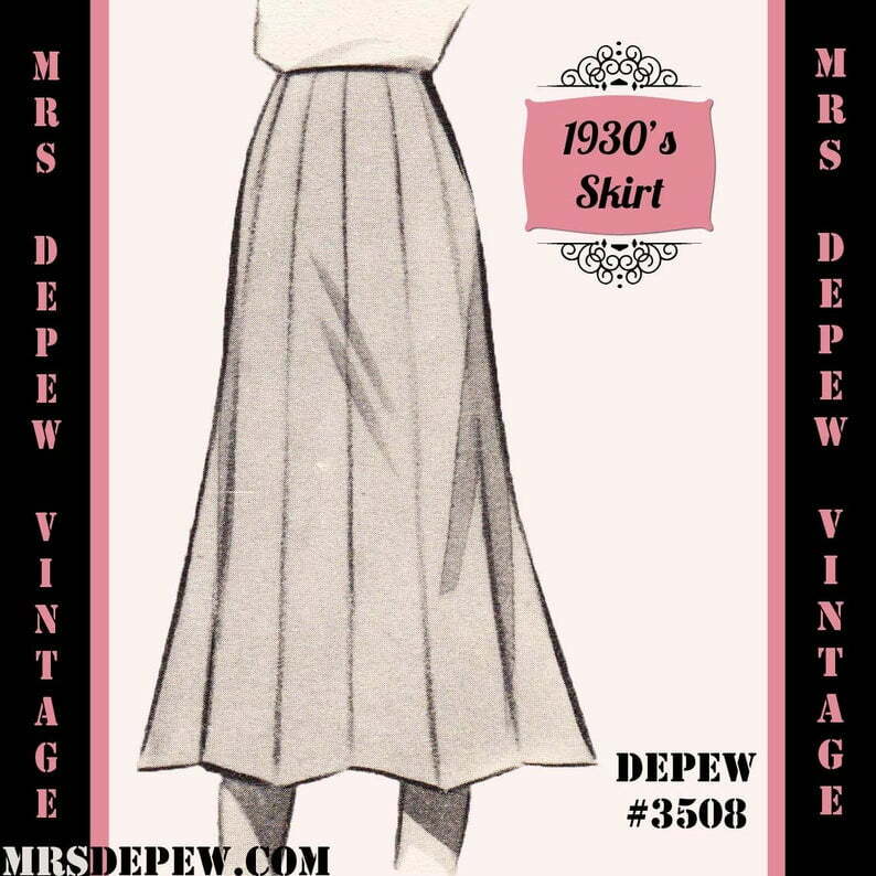 Vintage Sewing Pattern 1930's 1940's A-line Skirt in image 0