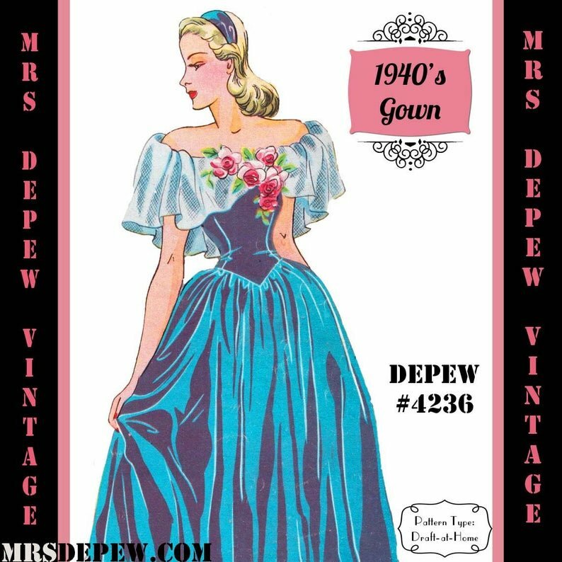 Vintage Sewing Pattern 1940's Princess Evening or Wedding image 0