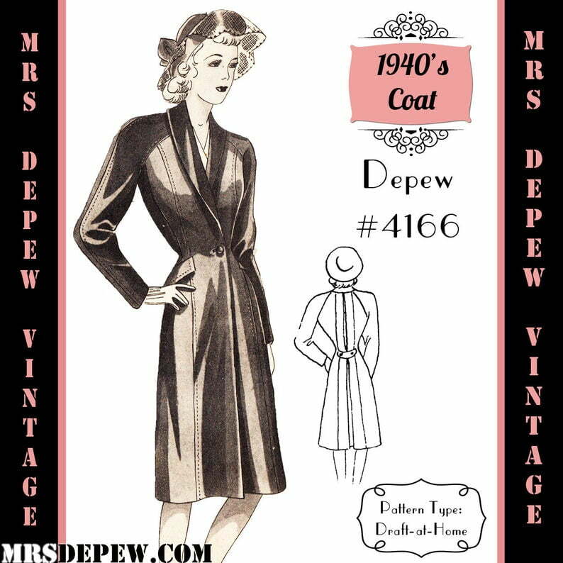 Vintage Sewing Pattern 1940's Raglan Sleeve Jacket in Any image 0