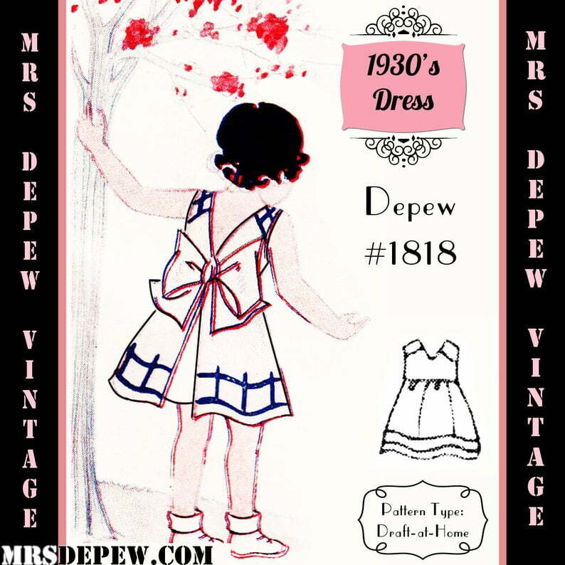 Vintage Sewing Pattern 1930's Girl's Dress or Apron  image 0