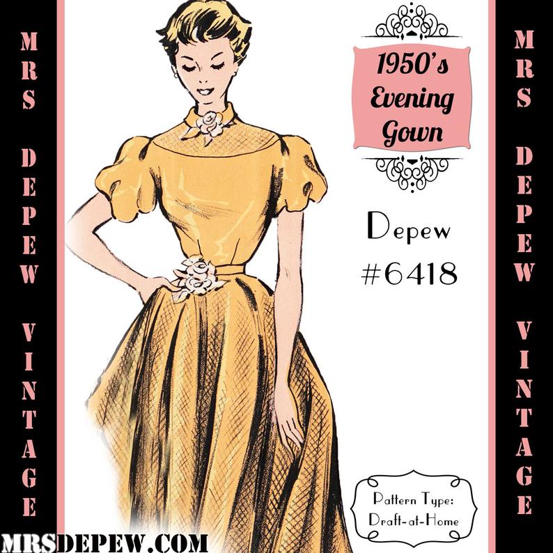 Vintage Sewing Pattern 1950's Ladies' Evening Gown in image 0