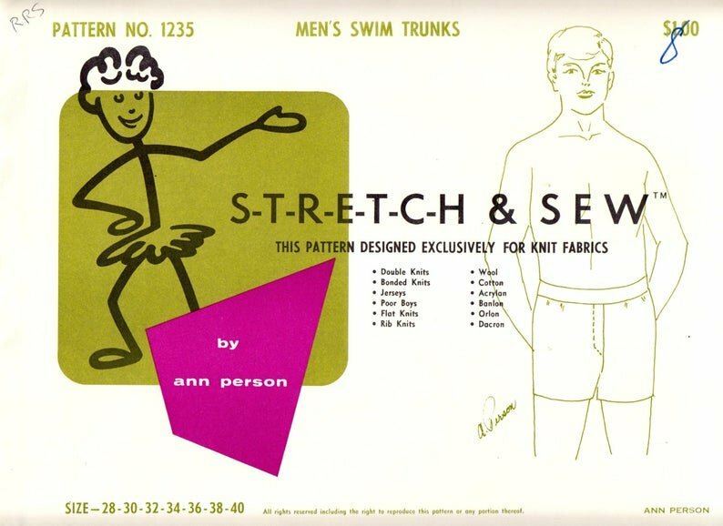 1960's Vintage Sewing Pattern Stretch & Sew 1235 Men's image 0