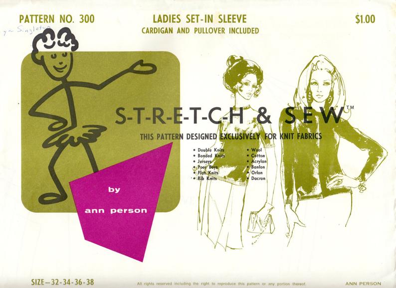 1960's Vintage Sewing Pattern Stretch & Sew 300 image 0