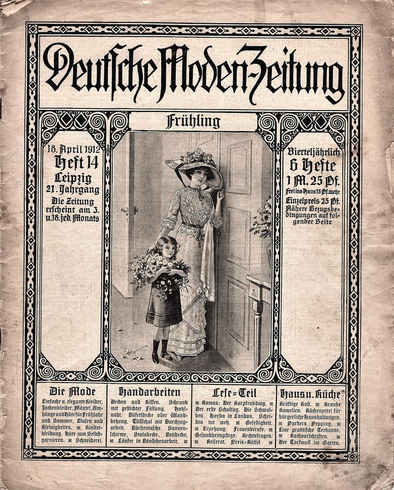 1912 German Fashion Magazine:  E Book  No Patterns image 0